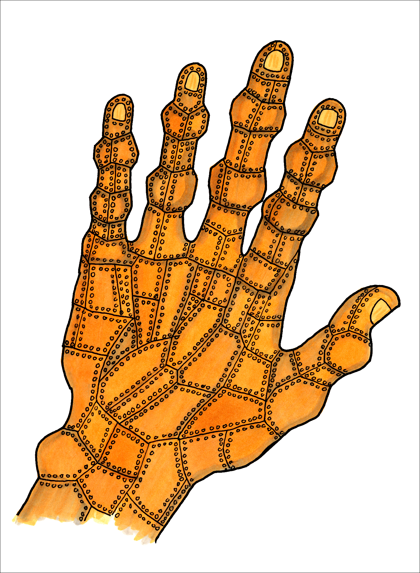 Robot Hand — orange mechanical hand with intricate detailing