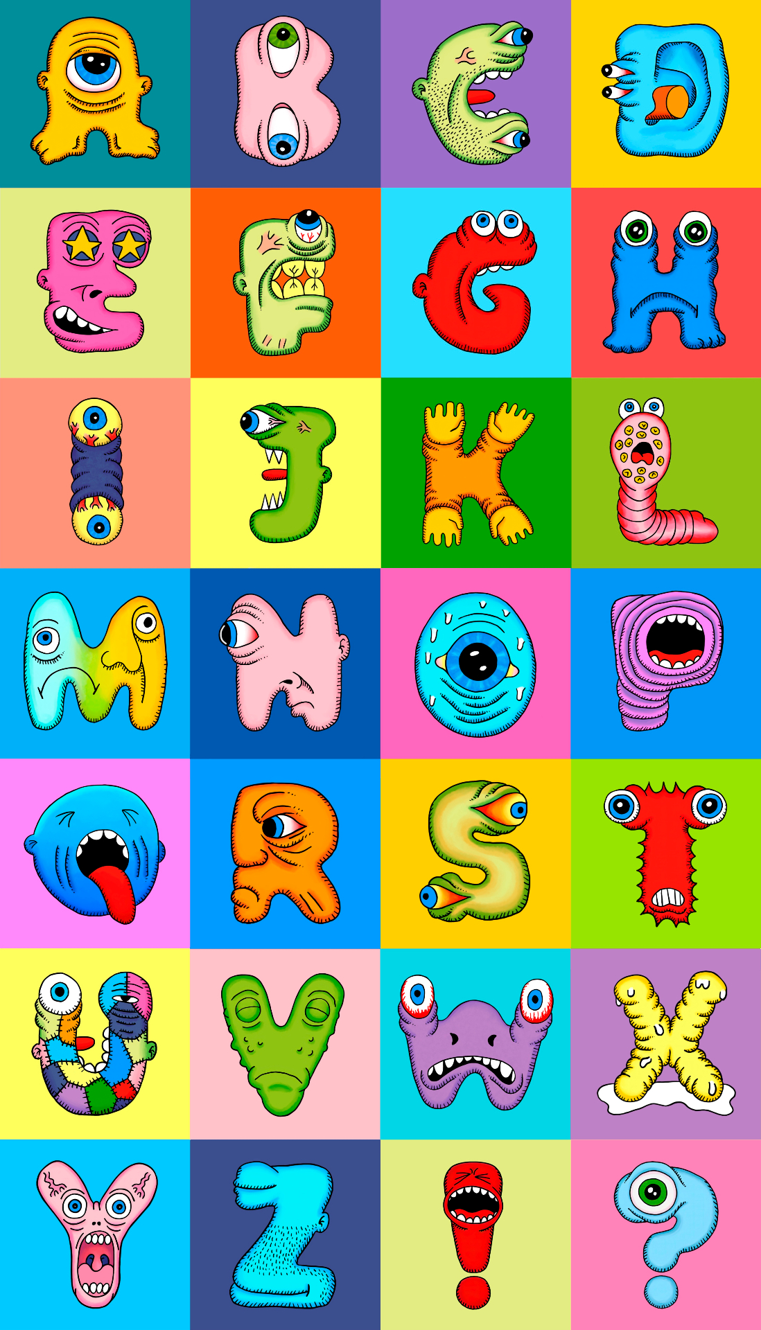 Defective Characters Colorful Grid